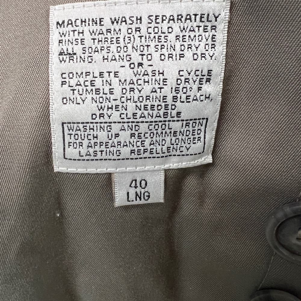 Windsor Club London Fog Mens Trench Coat 40 Long Taupe Double Breasted Belted - Picture 7 of 8